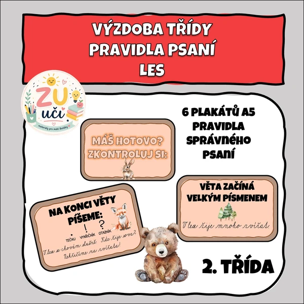 Výzdoba třídy - Pravidla psaní - Les 1