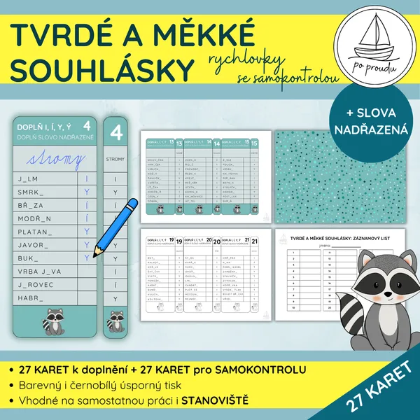 Tvrdé a měkké souhlásky a slova nadřazená | rychlovky se samokontrolou 1