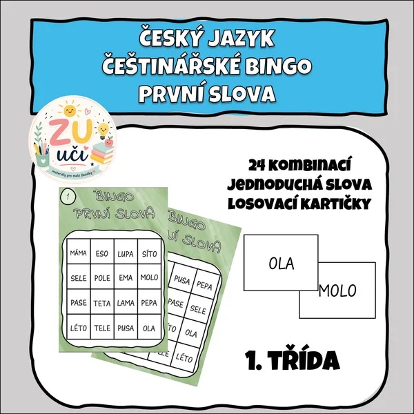 Bingo pro prvňáčky - První slova 1