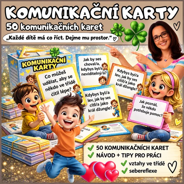 KOMUNIKAČNÍ KARTY - pro 1. stupeň ZŠ - 50 karet v souboru 1