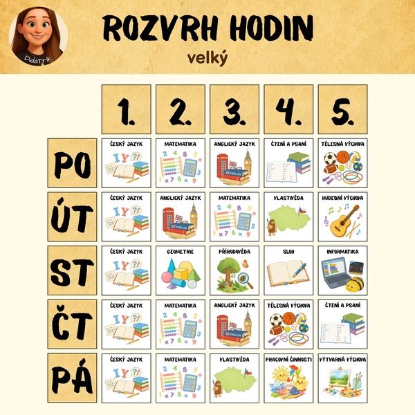 Rozvrh hodin 1