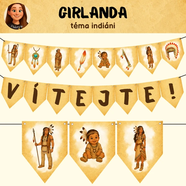 Girlanda - téma indiáni 1