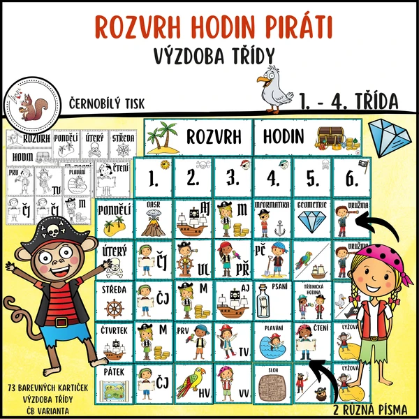 Rozvrh hodin piráti 1