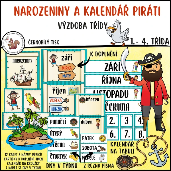 Narozeninovník a kalendář piráti 1