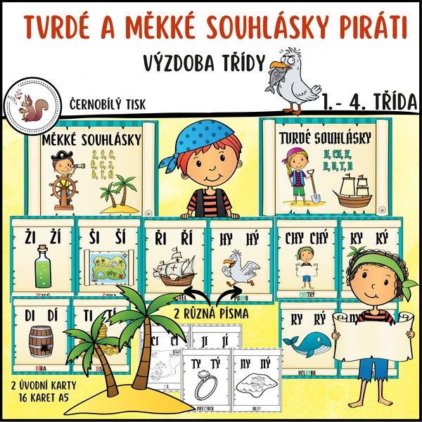 Tvrdé a měkké souhlásky piráti 1