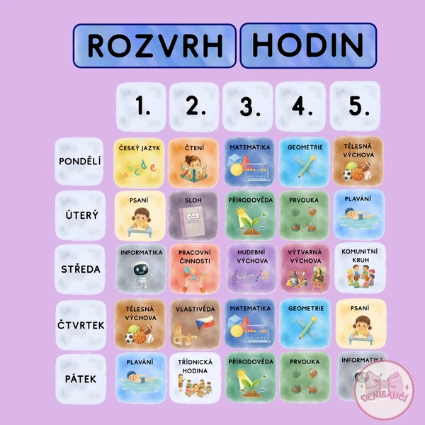 Rozvrh hodin - velký formát 1