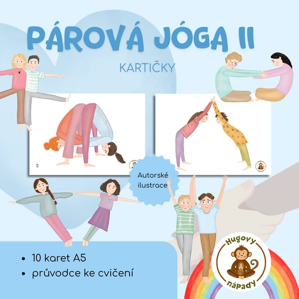Párová jóga - kamarádská/partnerská/jóga/jógové kartičky/ve dvojicích 2 1