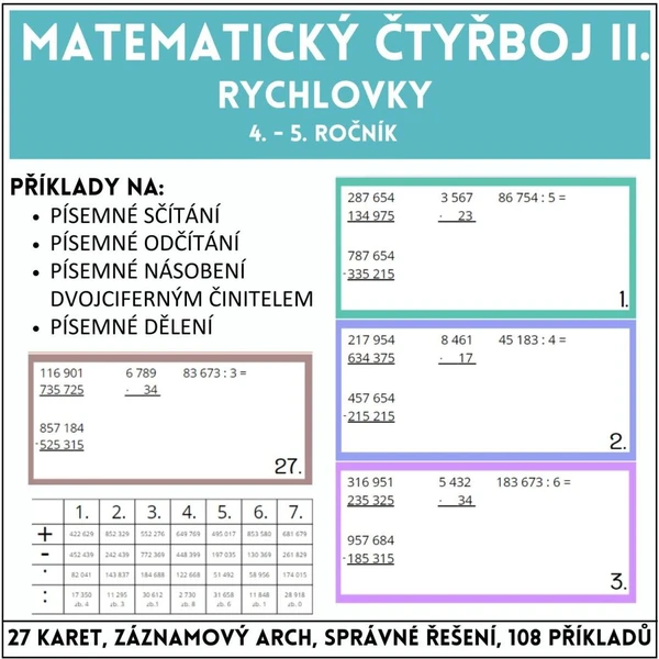 Matematický čtyřboj 1