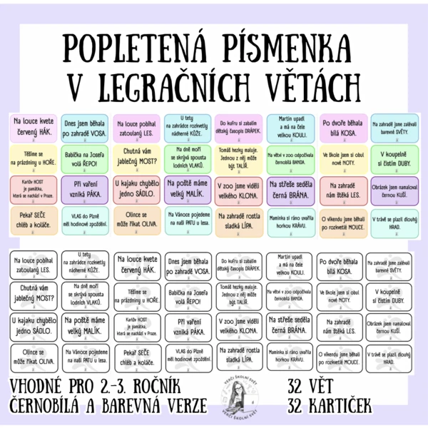 POPLETENÁ PÍSMENKA V LEGRAČNÍCH VĚTÁCH 1