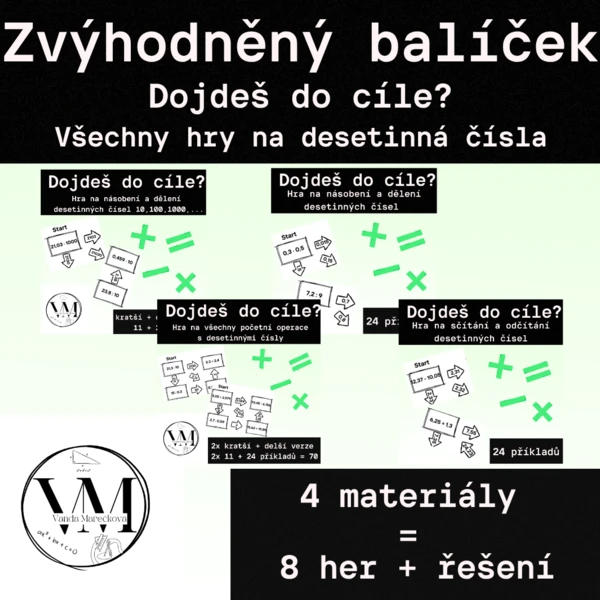 Zvýhodněný balíček her - početní operace s desetinnými čísly 1