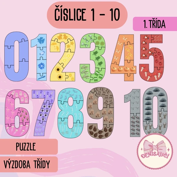 Číslice 1 - 10, puzzle 1