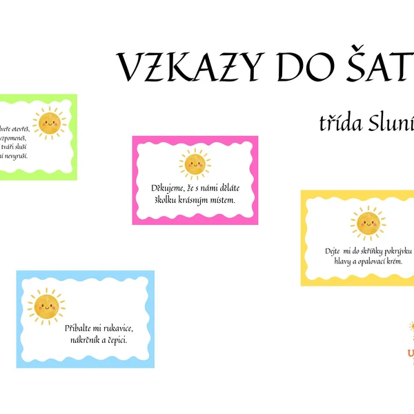 Vzkazy do šatny - třída Sluníčka 1