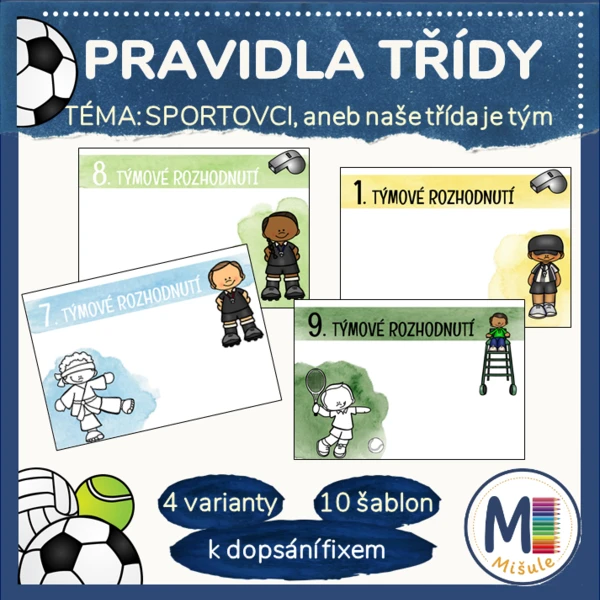 PRAVIDLA TŘÍDY - SPORTOVCI - aneb naše týmová rozhodnutí 1