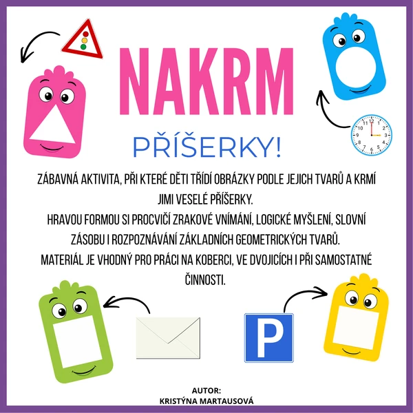 Nakrm příšerky správnými tvary - 48 obrázků k přiřazování 1