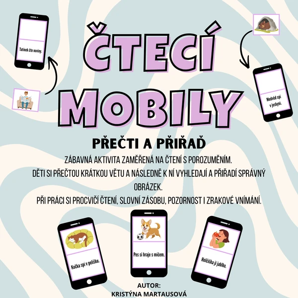 📱📖 ČTECÍ MOBILY – Přečti a přiřaď obrázek 1