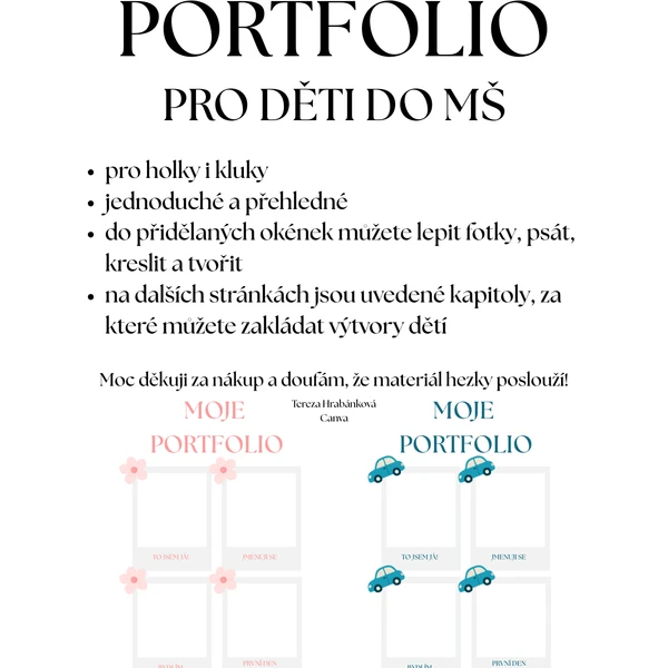 Portfolio pro děti do MŠ 1