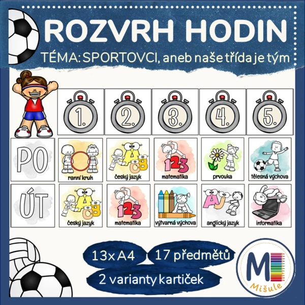 ROZVRH HODIN - VELKÝ - SPORTOVCI aneb naše třída je tým 1