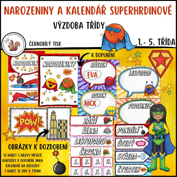 Narozeniny a kalendář superhrdinové 1