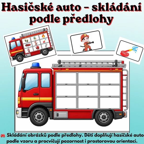 🚒 Hasičské auto – skládání podle předlohy 1