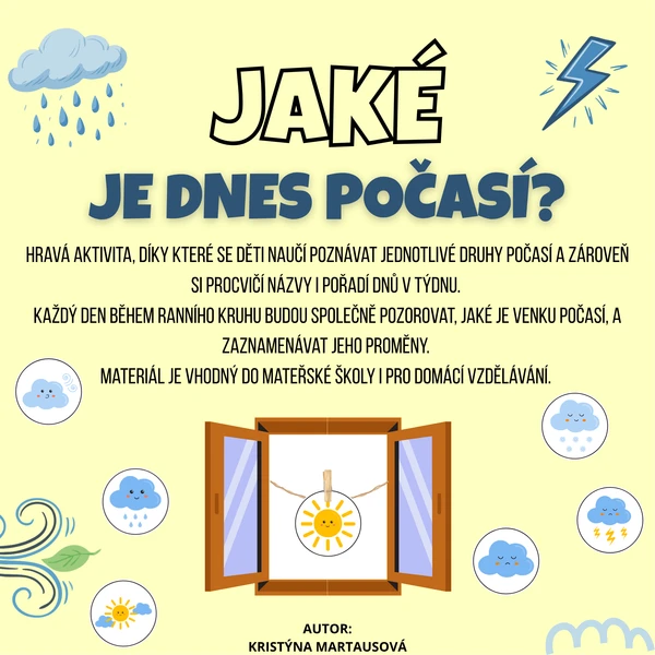 Jaké je dnes počasí? – Počasí a dny v týdnu 🗓️🌦️ 1