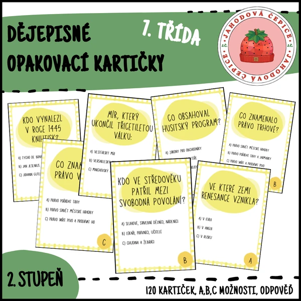 Dějepisné opakovací kartičky - 7. ročník 1