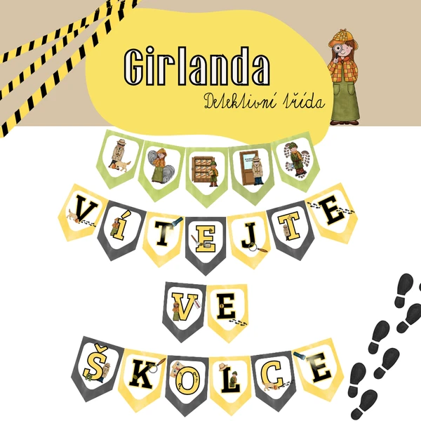 Uvítací girlanda - detektivní třída 1