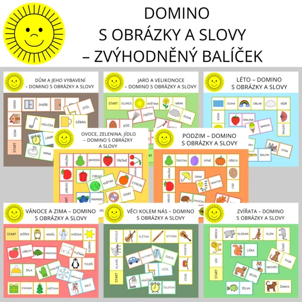 DOMINO S OBRÁZKY A SLOVY - ZVÝHODNĚNÝ BALÍČEK 1