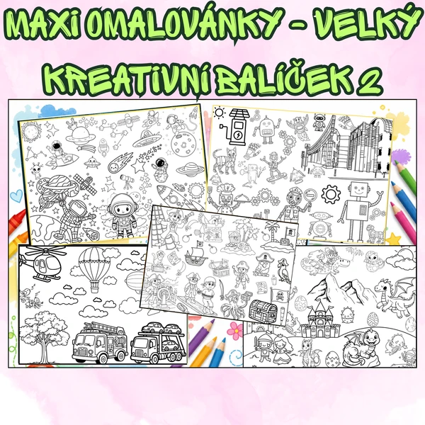 MAXI omalovánky – Velký kreativní balíček 2 1