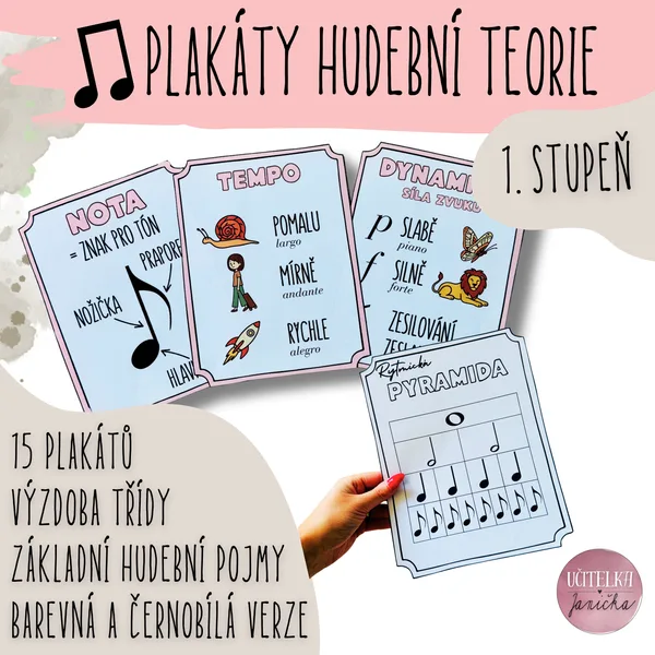 Plakáty hudební teorie - 1. stupeň 1