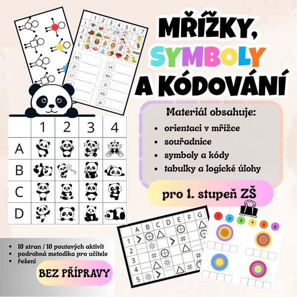 Mřížky, symboly a kódování - souřadnice, tabulky a další logické úlohy 1