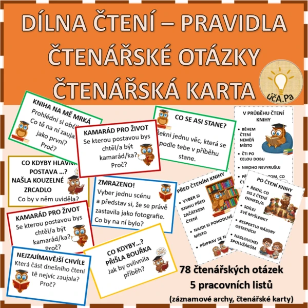 DÍLNA ČTENÍ  - PRAVIDLA, ČTENÁŘSKÉ OTÁZKY,  ČTENÁŘSKÁ KARTA 1