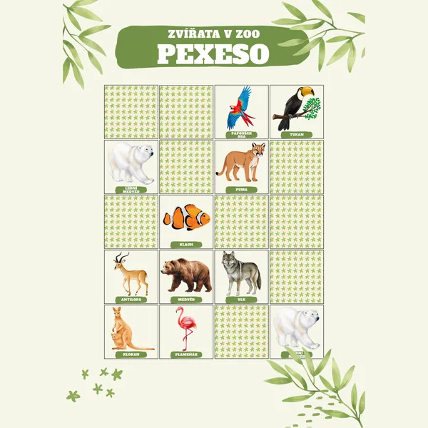 Zvířata v ZOO - pexeso 1