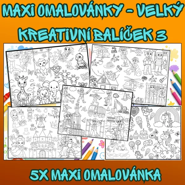 MAXI omalovánky – Velký kreativní balíček 3 1