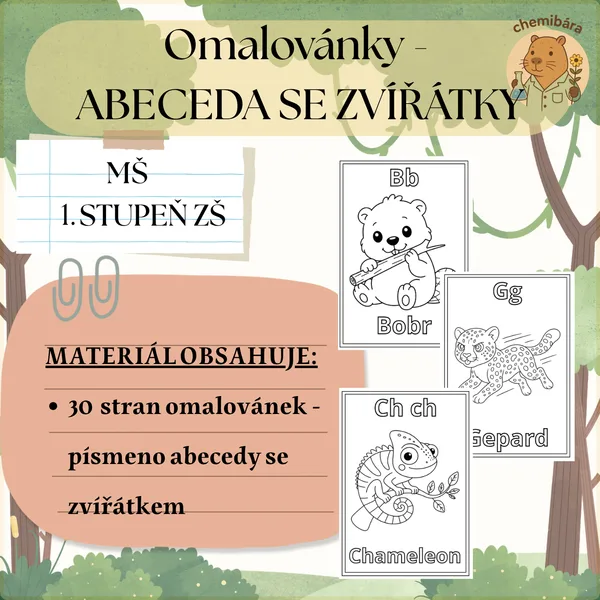 Omalovánky - ABECEDA SE ZVÍŘÁTKY 1
