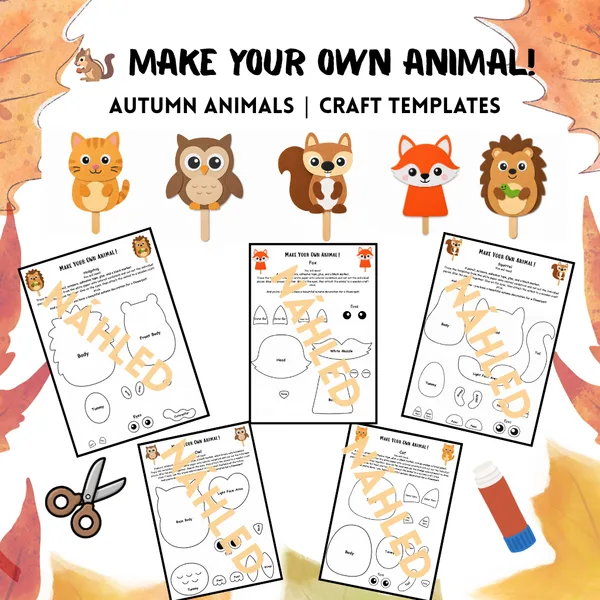🐿️ Make Your Own Animal! – Autumn Animals | Craft Templates 1