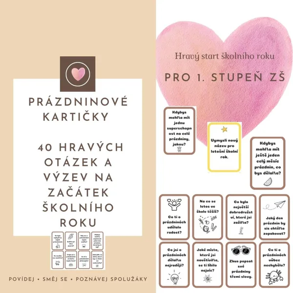 PRÁZDNINOVÉ KARTIČKY - 40 hravých otázek a výzev na začátek školního roku 1