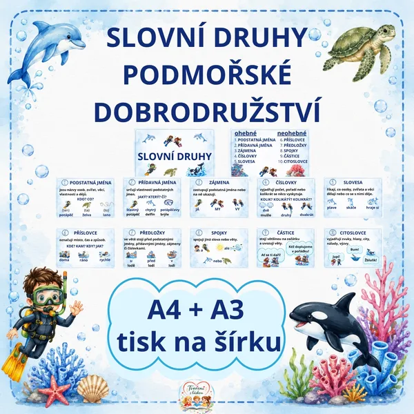 Slovní druhy - podmořské dobrodružství 1