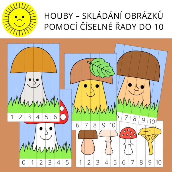HOUBY – SKLÁDÁNÍ OBRÁZKŮ POMOCÍ ČÍSELNÉ ŘADY DO 10 1