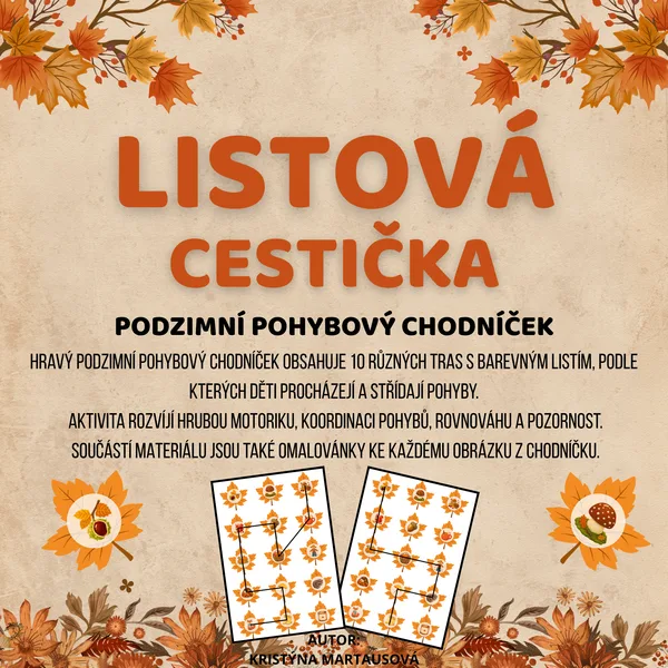 Listová cestička - Podzimní pohybový chodníček 👣🍂 1