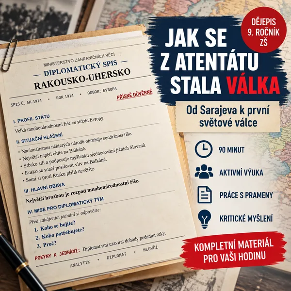 Jak se z atentátu stala evropská válka? | Příčiny 1. světové války | badatelská lekce | 9. třída 1