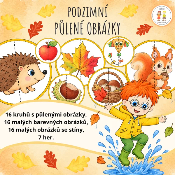 Podzimní půlené obrázky s hrami 1