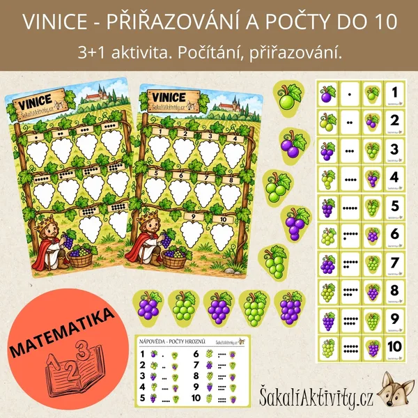 Vinice - přiřazování a počty do 10 1