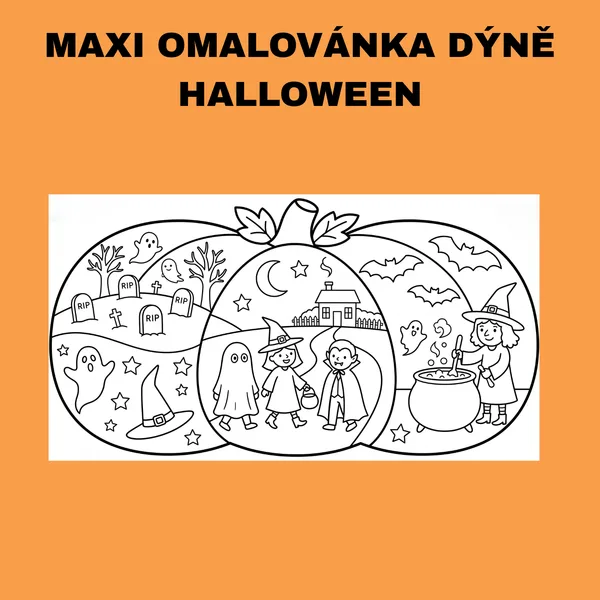 Maxi omalovánka dýně Halloween 1