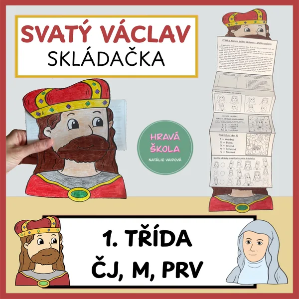 SVATÝ VÁCLAV - SKLÁDAČKA -1. ROČNÍK- UČIVO ČJ, M, PRV 1