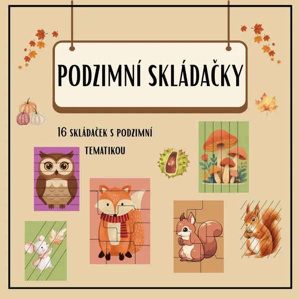 Podzimní skládačky 2 - 16 tematických skládaček 1