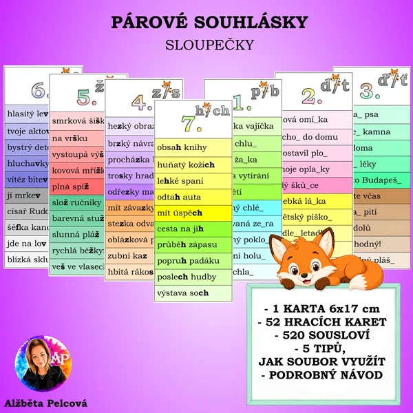 PÁROVÉ SOUHLÁSKY (sloupečky) 1