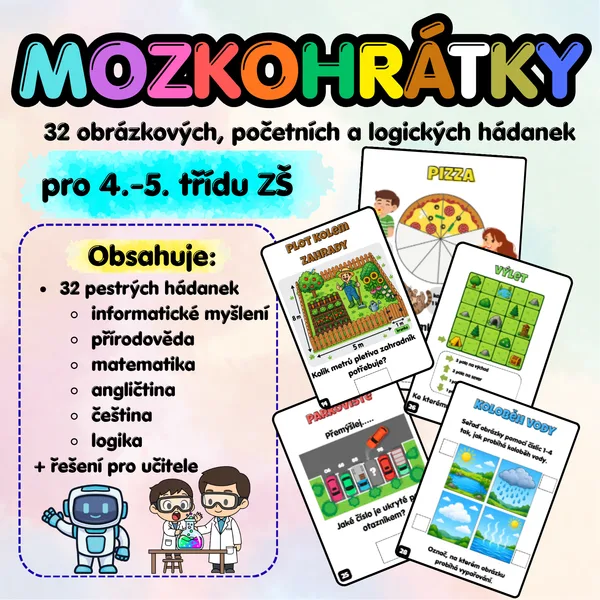 Mozkohrátky - 32 obrázkových, početních a logických hádanek pro 4.-5. třídu 1