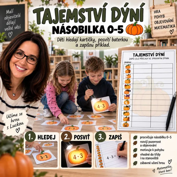 Tajemství dýní – násobilka 0–5 s baterkou 1