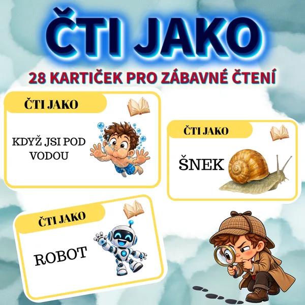 📚 ČTI JAKO… – 28 kartiček pro zábavné čtení 1