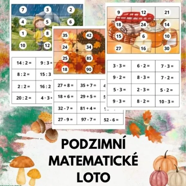 Podzimní matematické loto - opakování učiva 1
